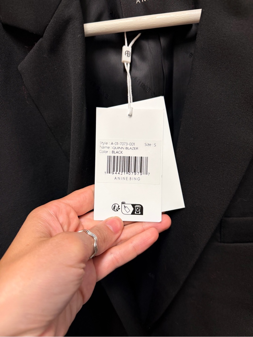 ANINE BING Black Oversized Quinn Blazer - Picture 8 of 9